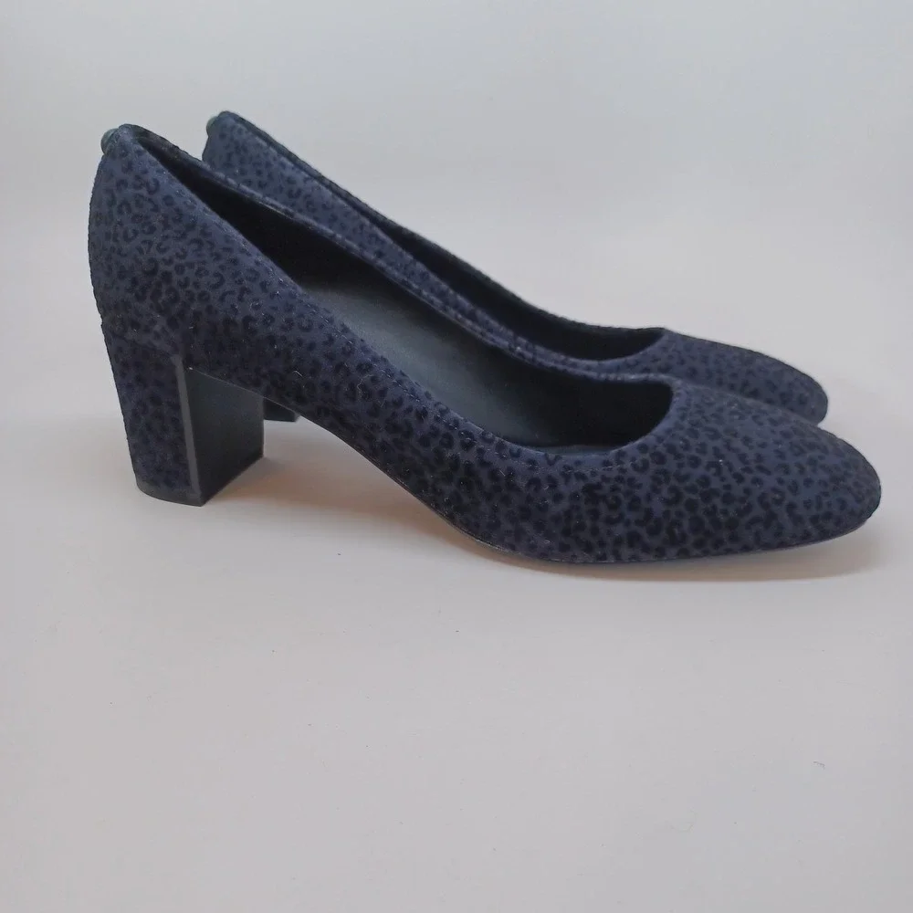 Donald J Pliner‎ Heels Womens US 9.5 Black Suede Leather Leopard Print Pumps